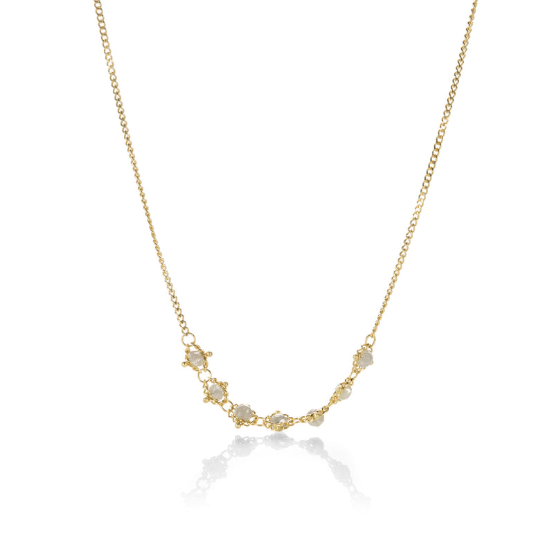 Amali Silver Diamond Textile Necklace | Quadrum Gallery