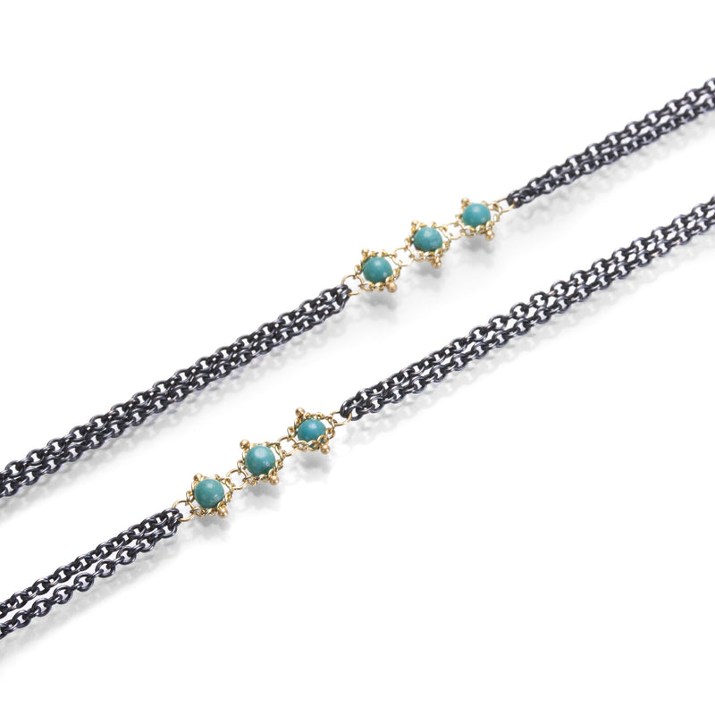 Amali Turquoise Triple Textile Station Necklace | Quadrum Gallery
