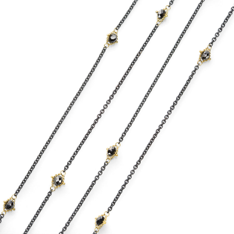 Amali Black Diamond Textile Station Necklace - 36" | Quadrum Gallery