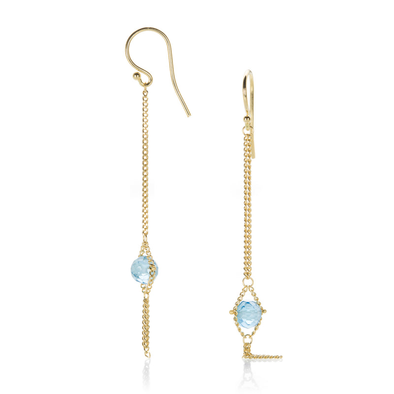 Amali London Blue Topaz Textile Drop Earrings | Quadrum Gallery