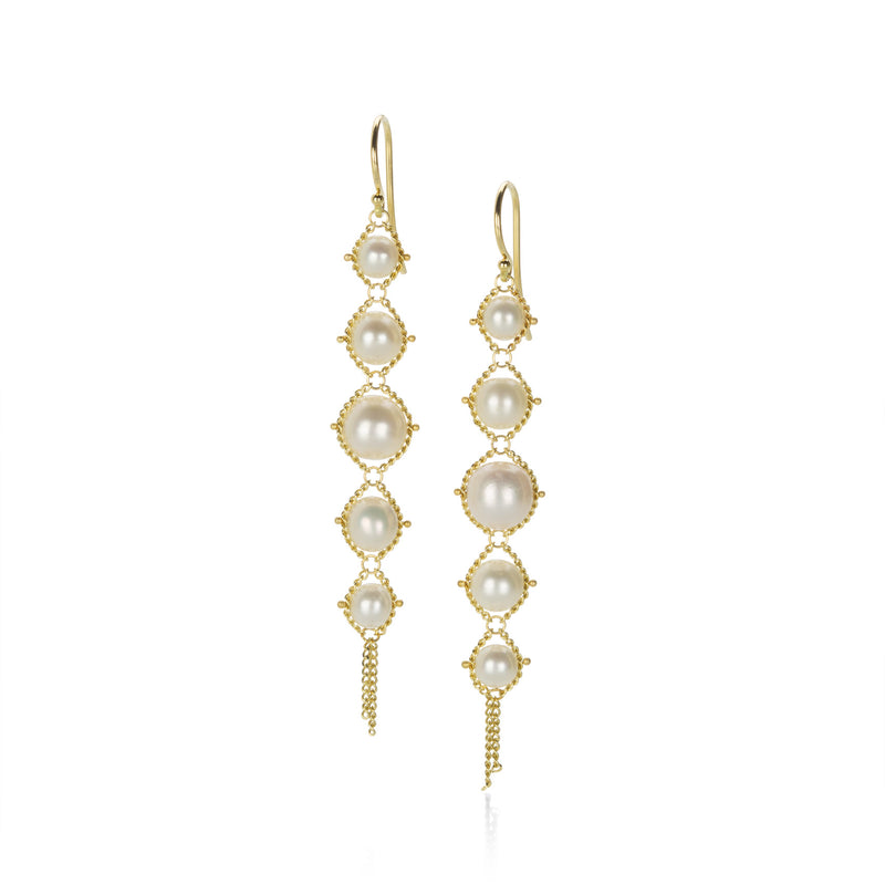 Amali Graduated Pearl Textile Earrings | Quadrum Gallery