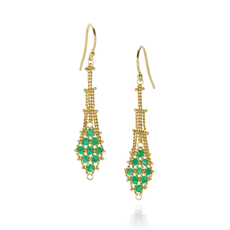 Amali Emerald Textile Drop Earrings | Quadrum Gallery