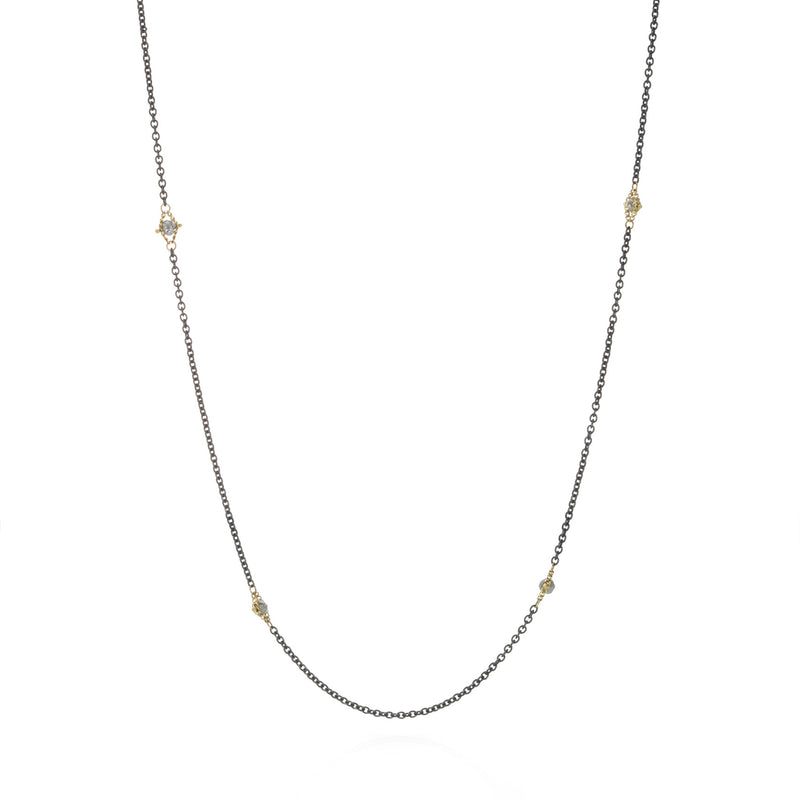 Amali Gray Diamond Textile Station Necklace- 24" | Quadrum Gallery