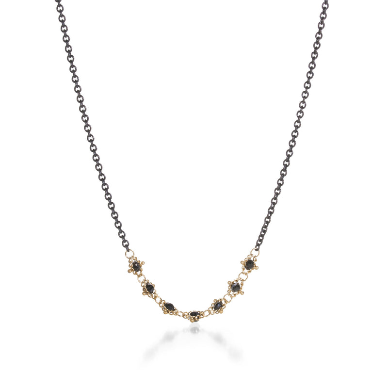 Amali Centered Black Diamond Textile Necklace | Quadrum Gallery