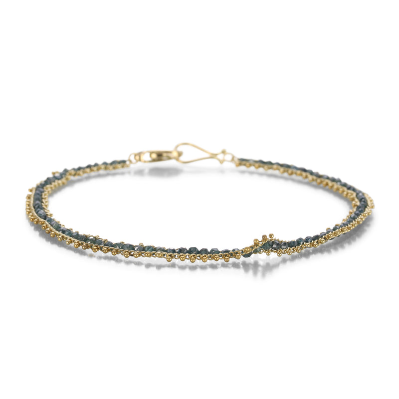 Amali Gold and Blue Diamond Textile Row Bracelet | Quadrum Gallery
