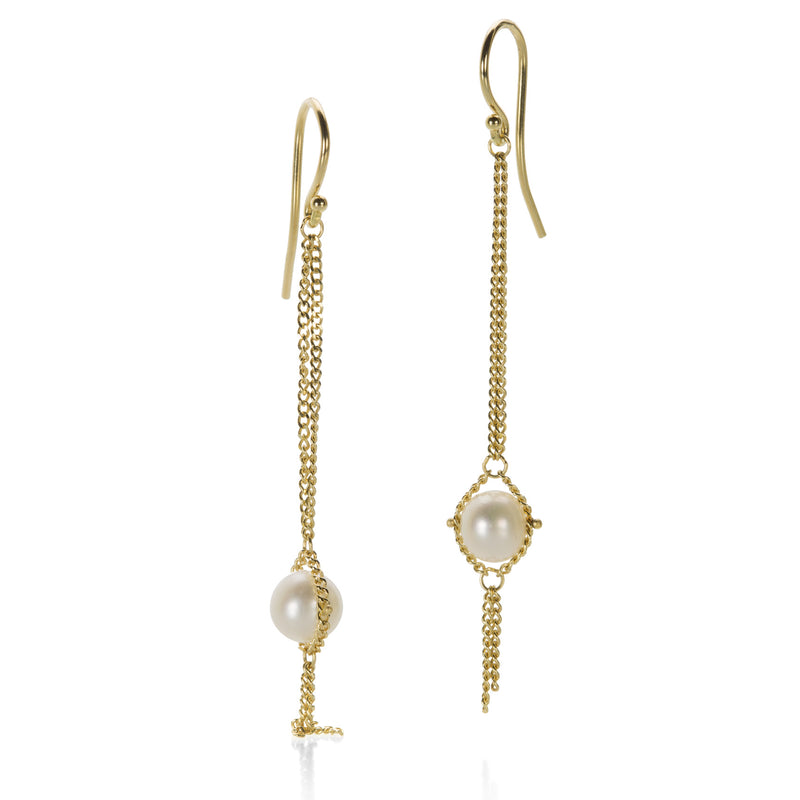 Amali Pearl Drop Textile Earrings | Quadrum Gallery