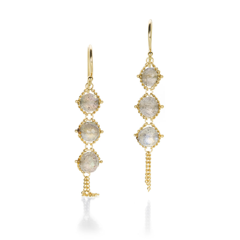 Amali Gold Labradorite Textile Drop Earrings | Quadrum Gallery