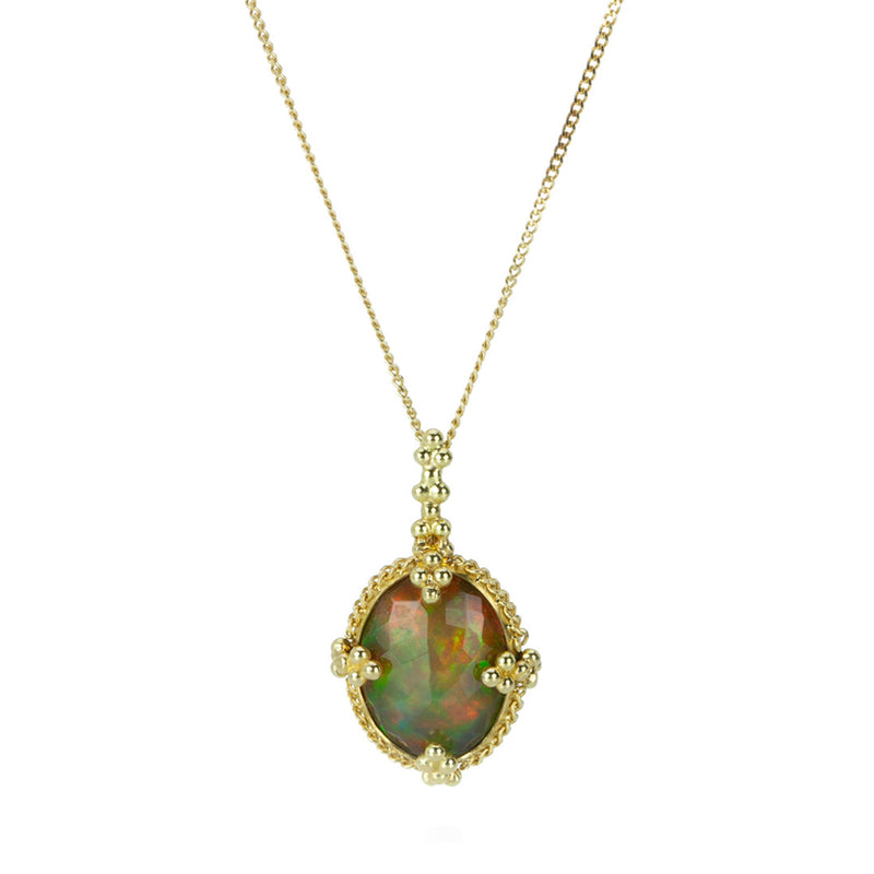 Amali Oval Ethiopian Opal Necklace with Granulation | Quadrum Gallery
