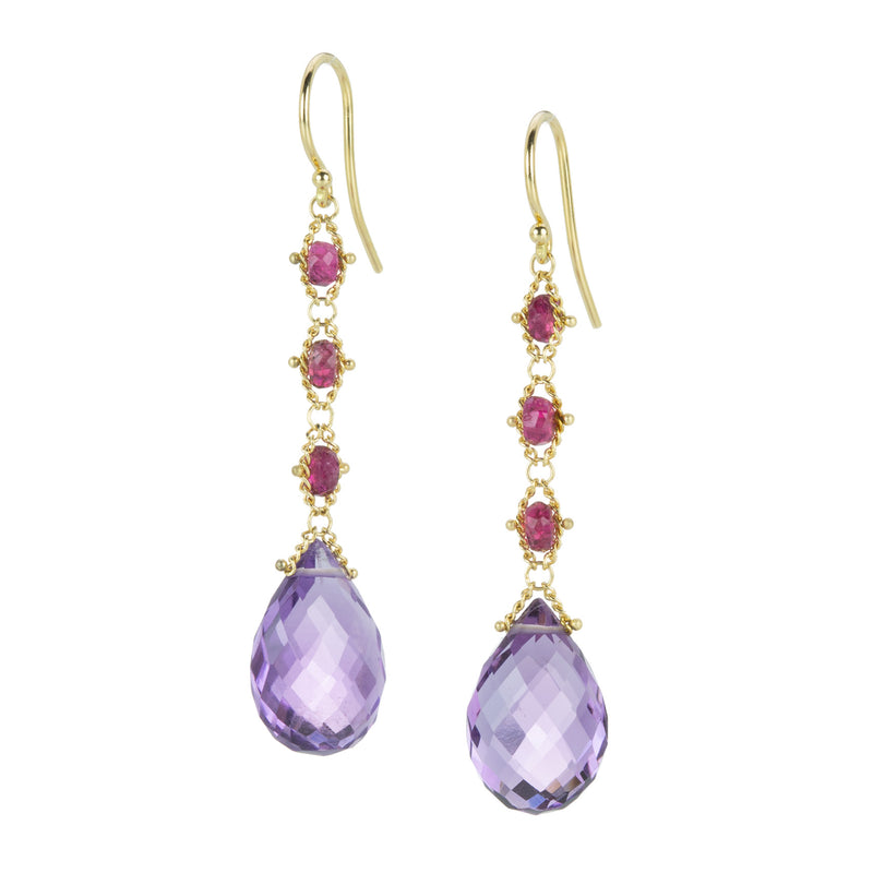 Amali Amethyst and Tourmaline Woven Earrings | Quadrum Gallery