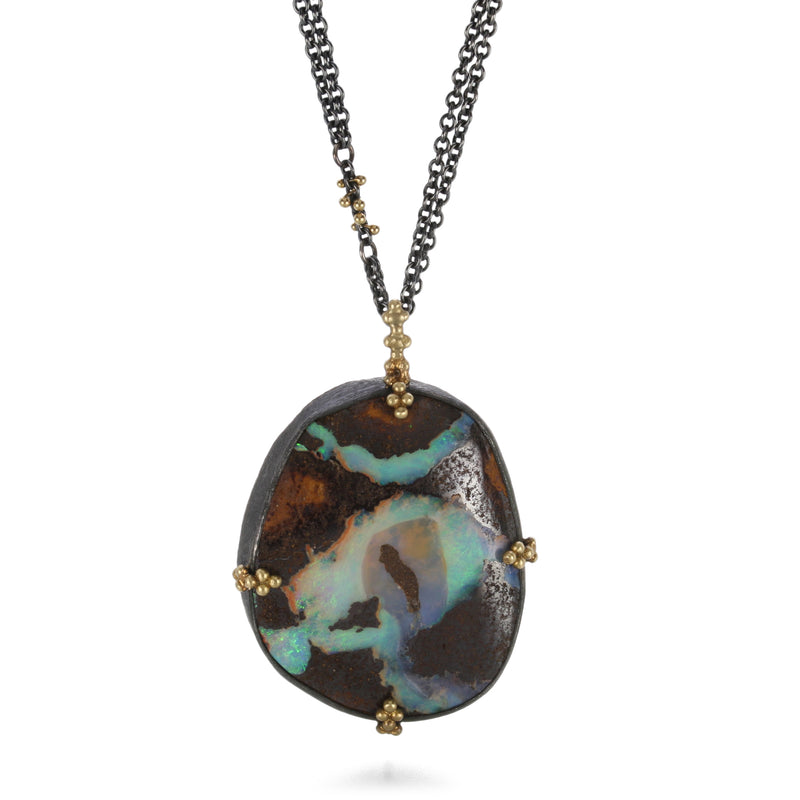 Amali Mixed Metal Opal Pendant Necklace | Quadrum Gallery