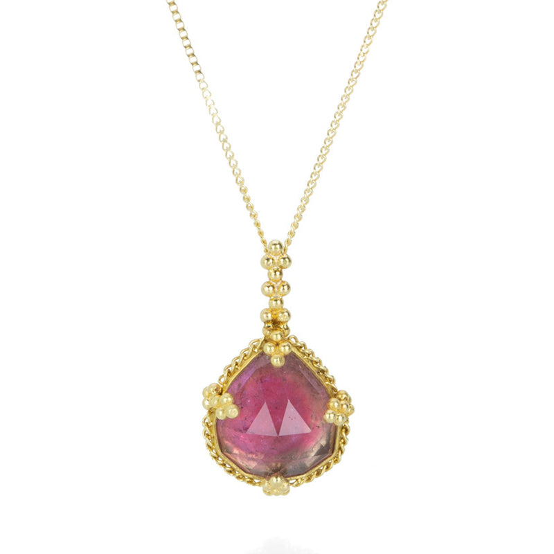 Amali Pear Shaped Deep Pink Tourmaline Pendant Necklace | Quadrum Gallery