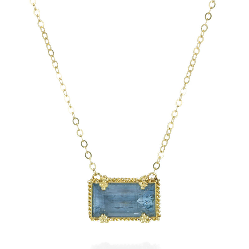 Amali Rectangular Aquamarine Pendant Necklace | Quadrum Gallery