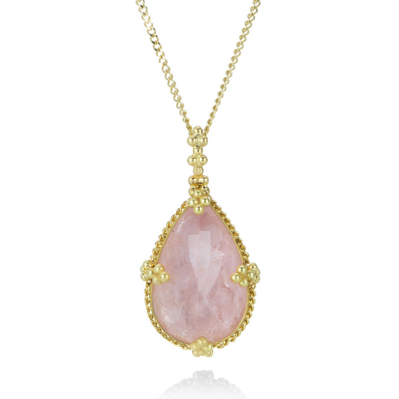 Amali Pear Shaped Morganite Pendant Necklace | Quadrum Gallery