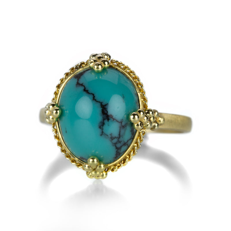 Amali Oval Turquoise Ring with Granulated Prongs | Quadrum Gallery