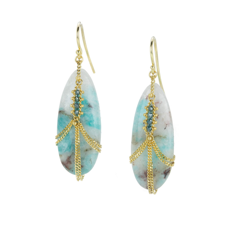 Amali Diamond Draped Amazonite Earrings | Quadrum Gallery