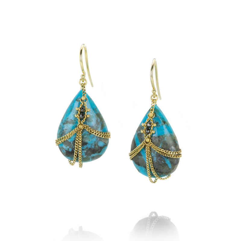 Amali Black Diamond Draped Turquoise Earrings | Quadrum Gallery