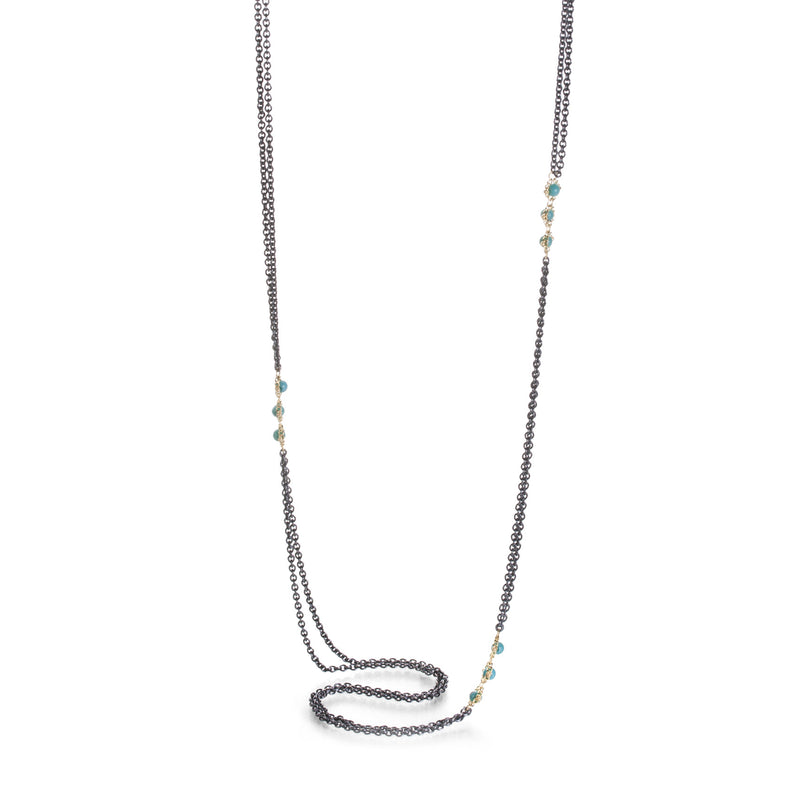 Amali Triple Textile Station Necklace with Turquoise | Quadrum Gallery