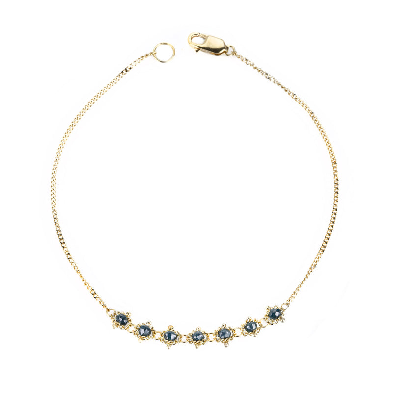 Amali 18K Petite Textile Bracelet with Blue Diamonds | Quadrum Gallery