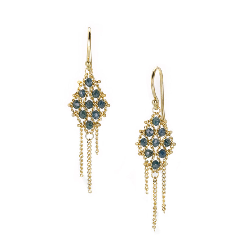 Amali 18k Small Blue Diamond Textile Earrings | Quadrum Gallery