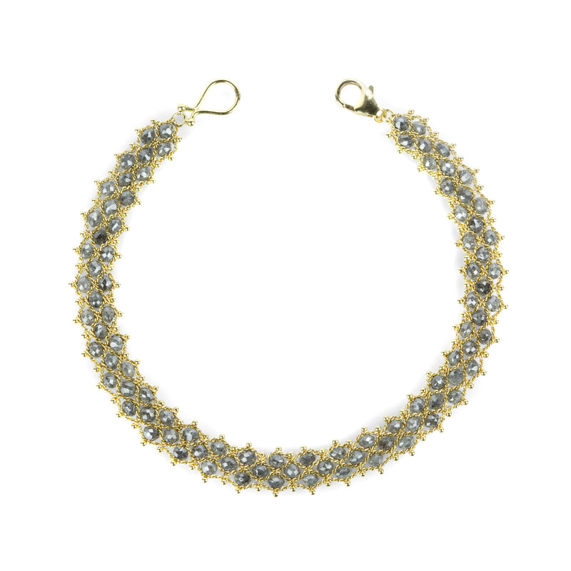 Amali Gray Diamond Woven Textile Bracelet | Quadrum Gallery