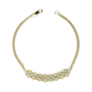 Amali Petite Woven Bracelet with Silver Diamonds | Quadrum Gallery