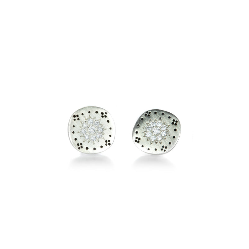 Adel Chefridi Silver Diamond Cluster Studs | Quadrum Gallery