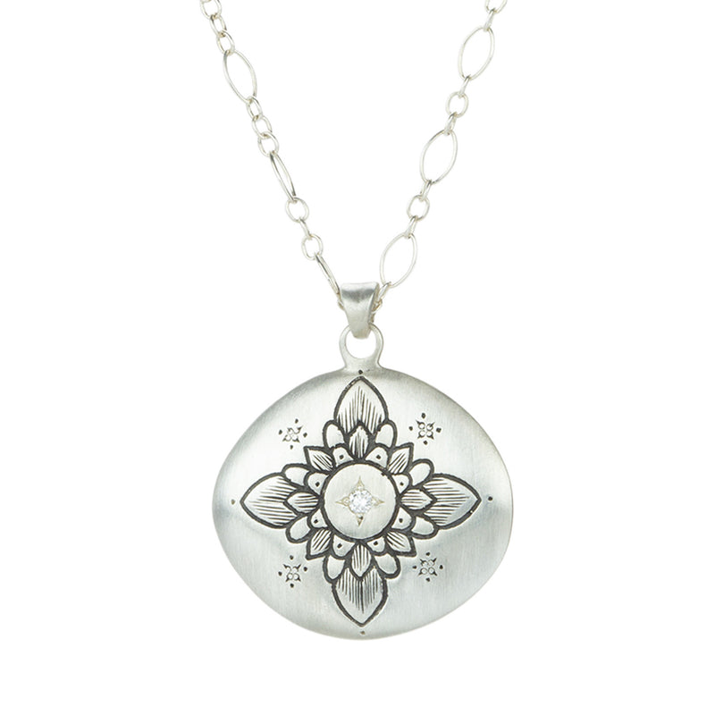 Adel Chefridi Diamond Lotus Pendant Necklace | Quadrum Gallery