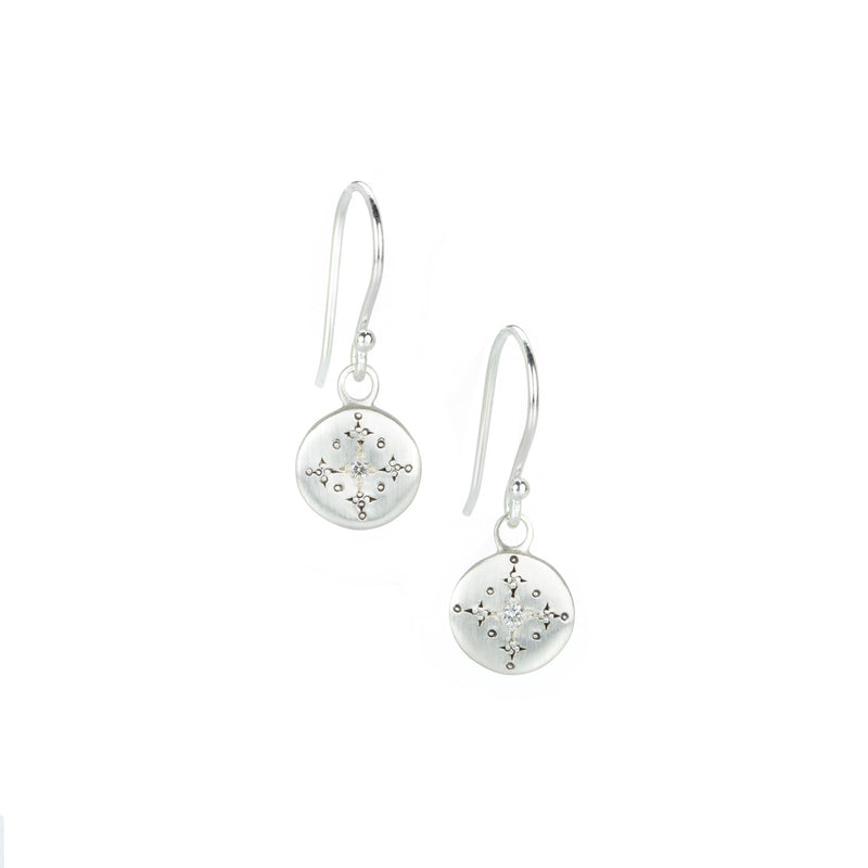 Adel Chefridi Silver New Moon Charm Drop Earrings | Quadrum Gallery