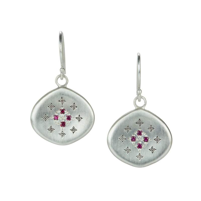 Adel Chefridi Ruby Four Star Silver Lights Earrings | Quadrum Gallery