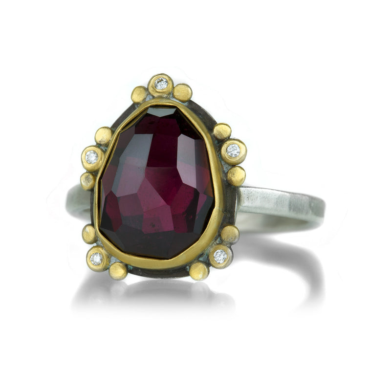 Ananda Khalsa Rose Cut Rhodolite Garnet Ring | Quadrum Gallery