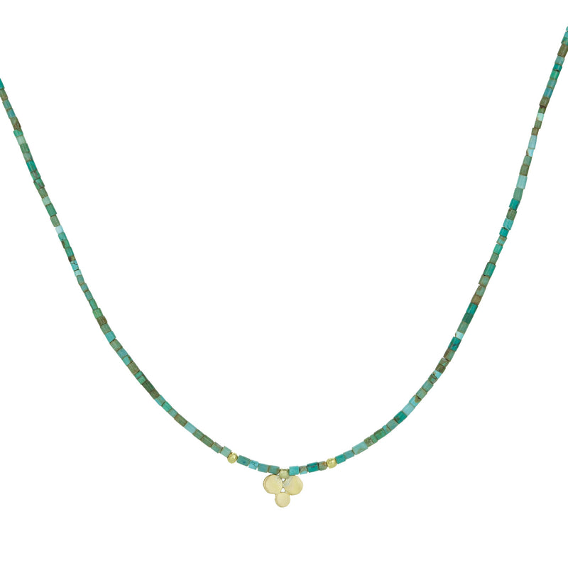 Ananda Khalsa Green Turquoise Necklace with Trio Charm | Quadrum Gallery