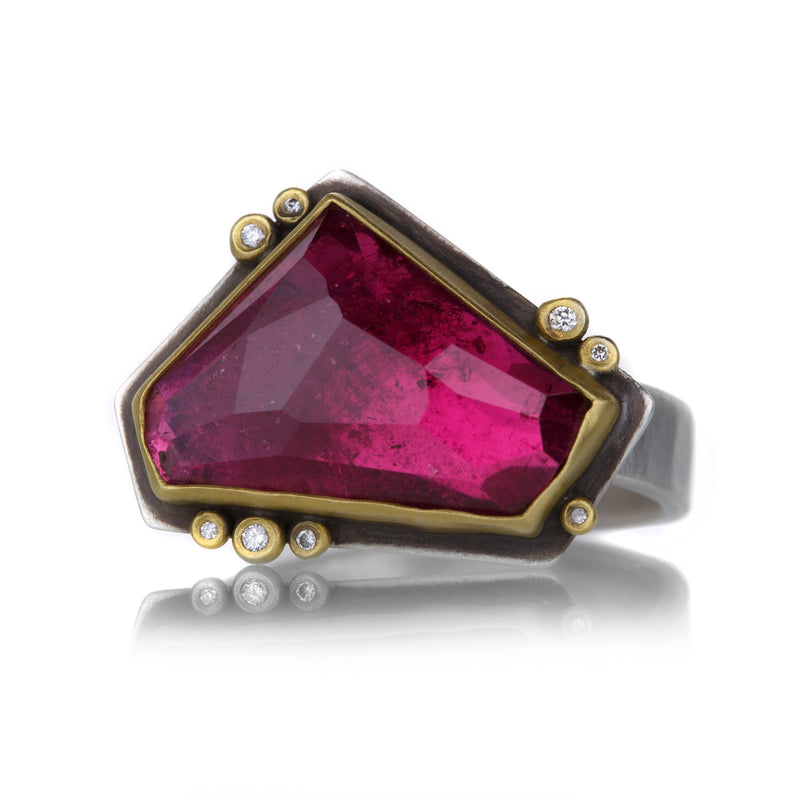 Ananda Khalsa Geometric Rose Cut Pink Tourmaline Ring | Quadrum Gallery
