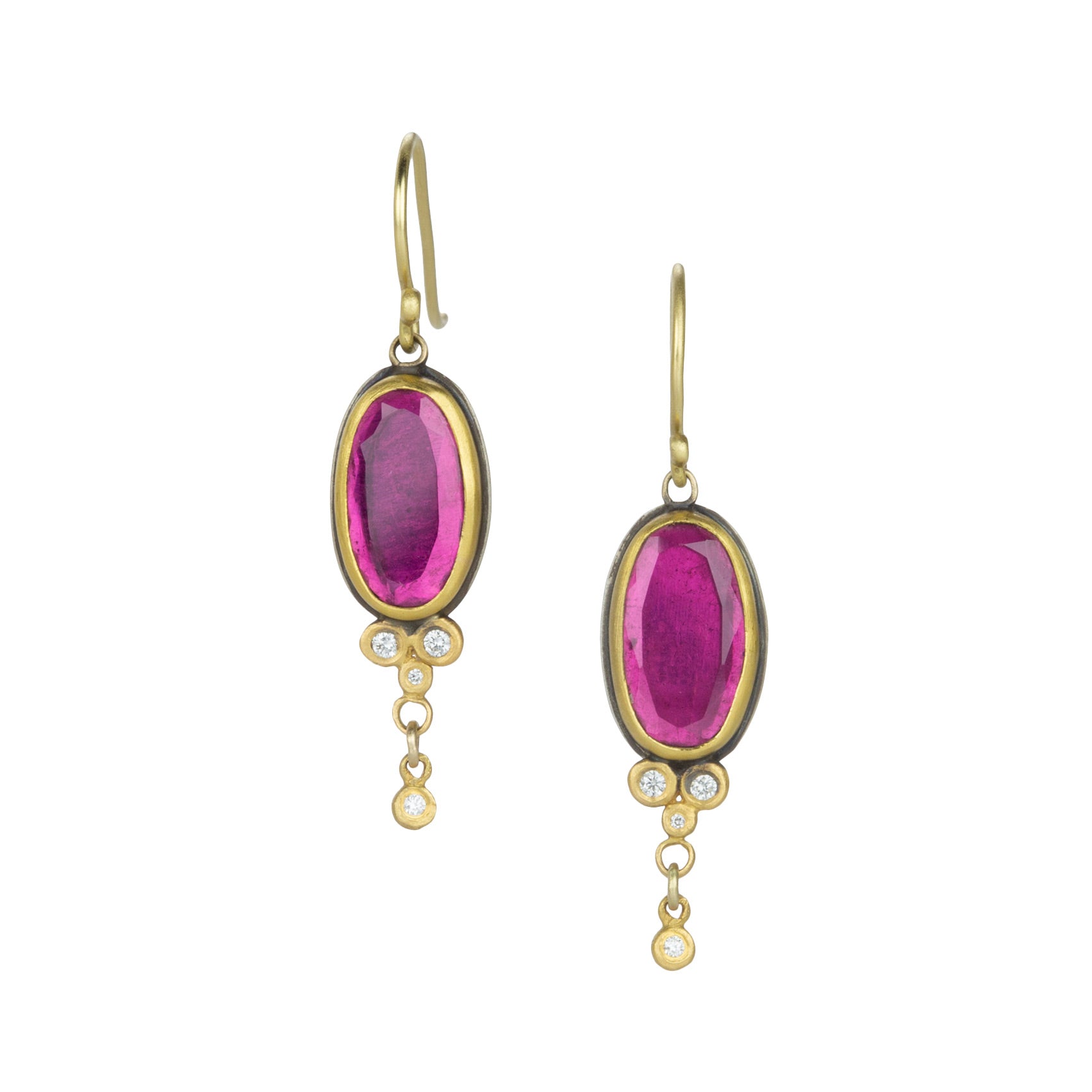 Ananda Khalsa Oval Pink Tourmaline Drop Earrings | Quadrum Gallery