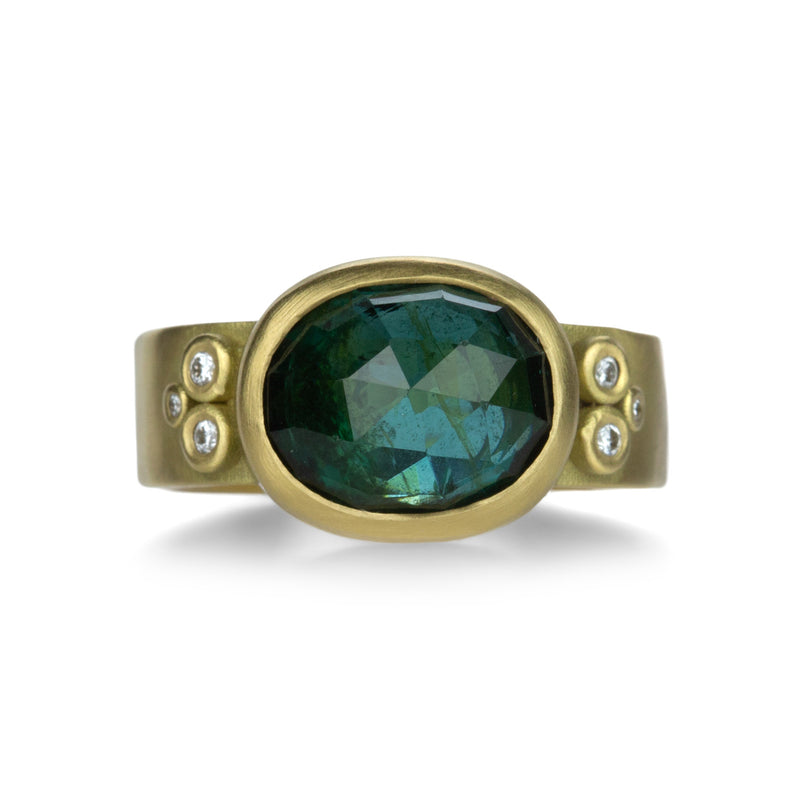 Ananda Khalsa Rose Cut Oval Green Tourmaline Ring | Quadrum Gallery