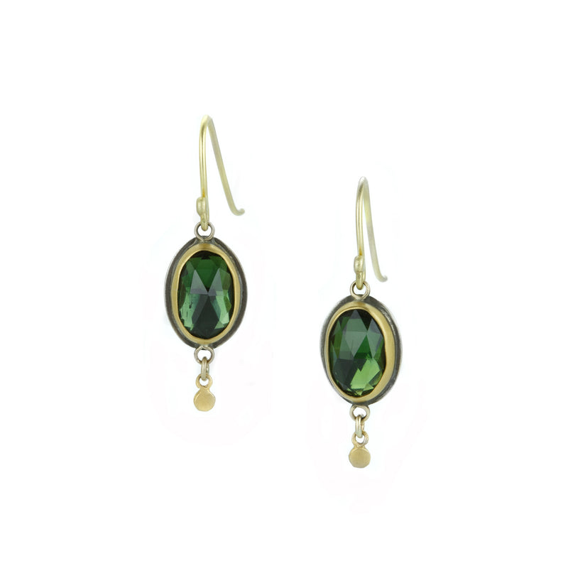 Ananda Khalsa Oval Rose Cut Green Tourmaline Earrings | Quadrum Gallery