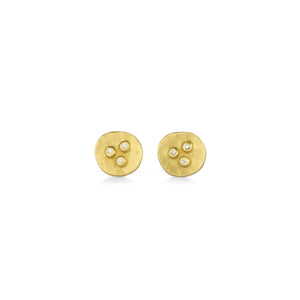 Ananda Khalsa Small Bud Stud Earrings with Diamonds | Quadrum Gallery