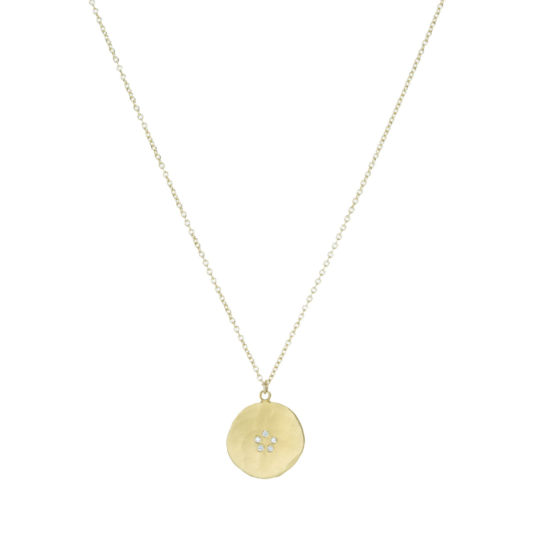 Rose Gold Plated Medium Hammered Disc Necklace | Posh Totty Designs | Wolf  & Badger