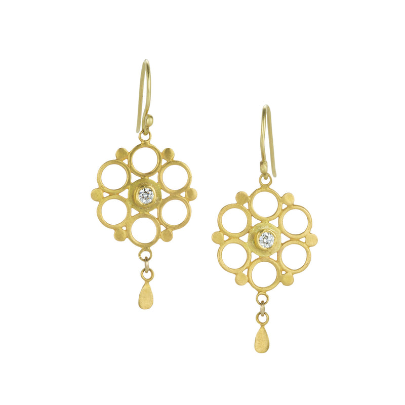 Ananda Khalsa 22k Small Mandala Drop Earrings | Quadrum Gallery