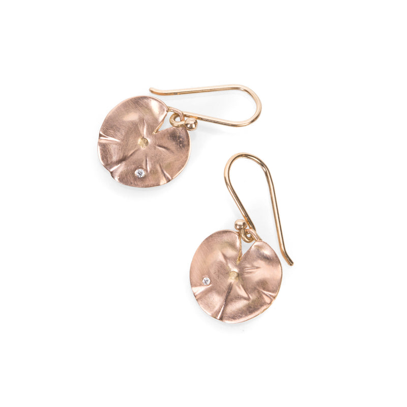 Annette Ferdinandsen Pink Gold Lily Pad Earrings | Quadrum Gallery