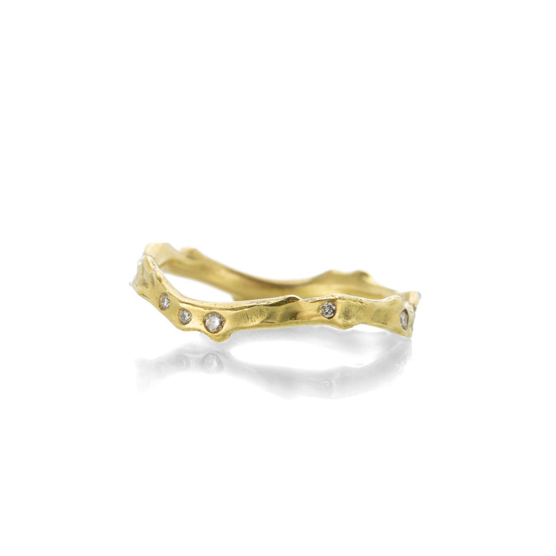 Annette Ferdinandsen 14k Yellow Gold Coral Stick Ring with Diamonds | Quadrum Gallery