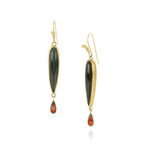 Annette Ferdinandsen Green Tourmaline Simple Bird Earrings | Quadrum Gallery