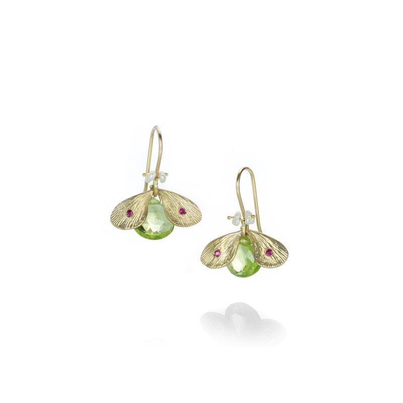 Annette Ferdinandsen Peridot & Ruby Jeweled Bug Earrings | Quadrum Gallery