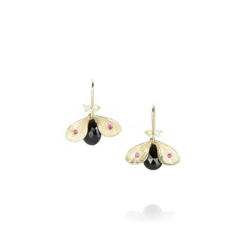 Annette Ferdinandsen Black Spinel Jeweled Bug earrings | Quadrum Gallery