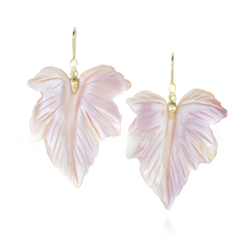 Annette Ferdinandsen Pink Mother of Pearl Fancy Leaf Earrings | Quadrum Gallery