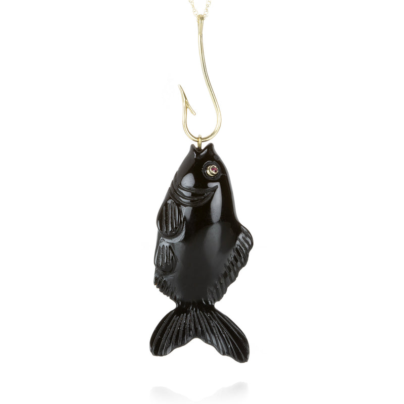 Annette Ferdinandsen Carved Black Onyx Fish Necklace | Quadrum Gallery