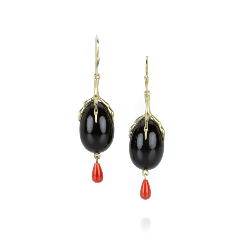 Annette Ferdinandsen Claw Earrings with Onyx Quail Eggs | Quadrum Gallery
