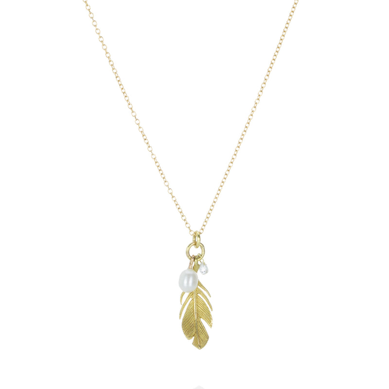 Annette Ferdinandsen Feather, Pearl and Diamond Charm Necklace | Quadrum Gallery