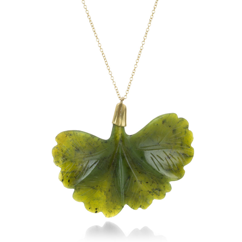 Annette Ferdinandsen Jade Ginkgo Leaf Pendant Necklace | Quadrum Gallery