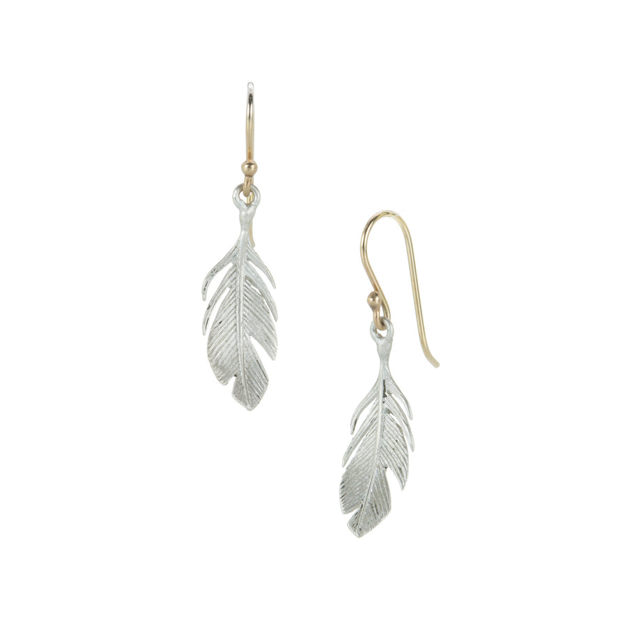 Annette Ferdinandsen Small Sterling Silver Feather Earrings | Quadrum Gallery