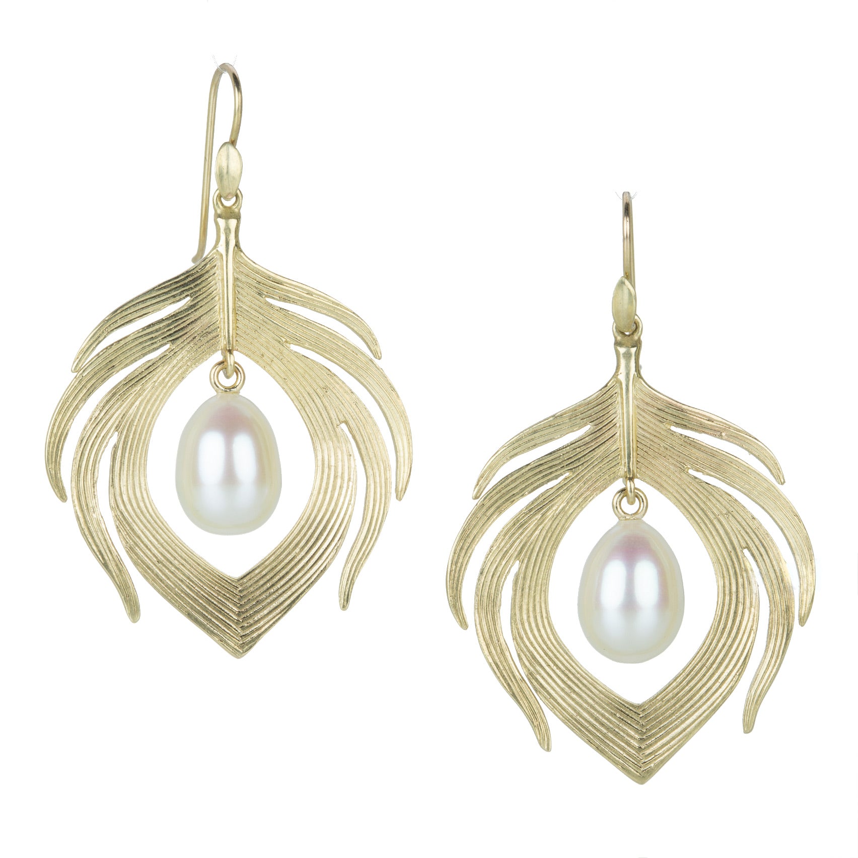 diamond feather earrings small — Pierre&Harry
